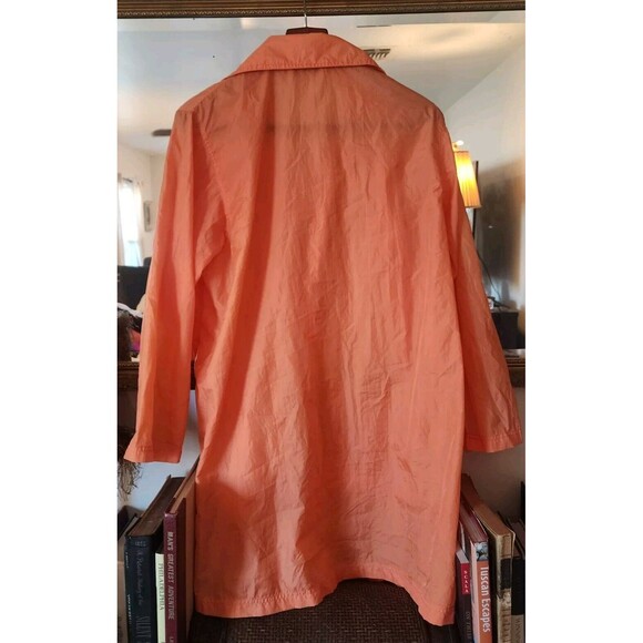 Diane Von Furstenberg Melon Orange Full Zip Rain Jacket Color Authority Size 1XL - Picture 2 of 9